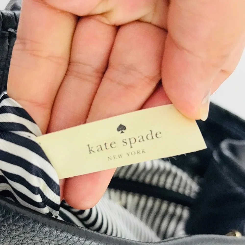 Kate Spade New York Medium Black Pebble Leather Backpack Purse